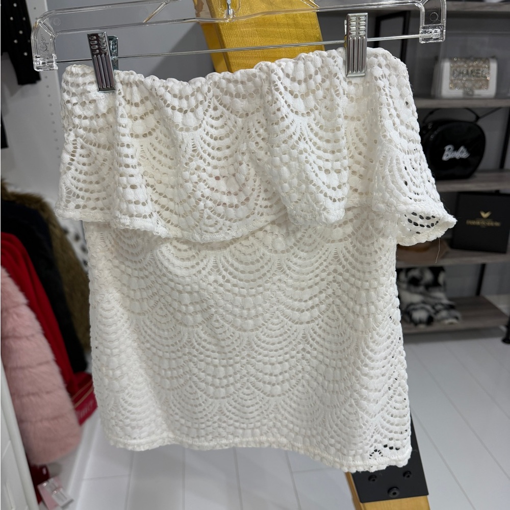 Lilly Pulitzer Cream Lace Detail Top